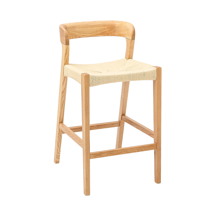 Rope Woven Bar Stool na may Lumbar Support