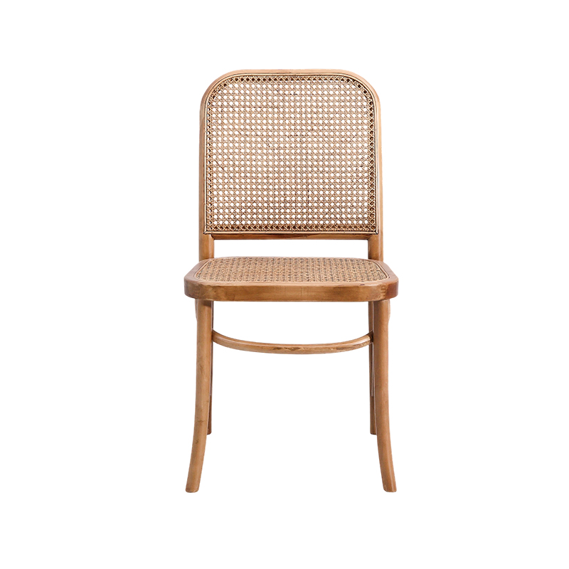 Hinabing Rattan Base Wood Chair