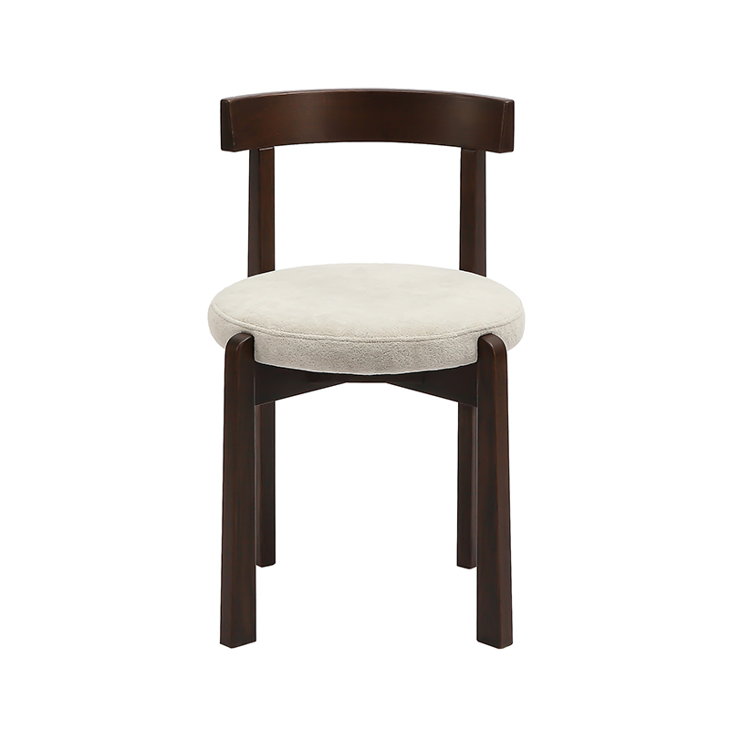Round Cushion Dining Upholstered Chair na may Tan Paint Finish Frame