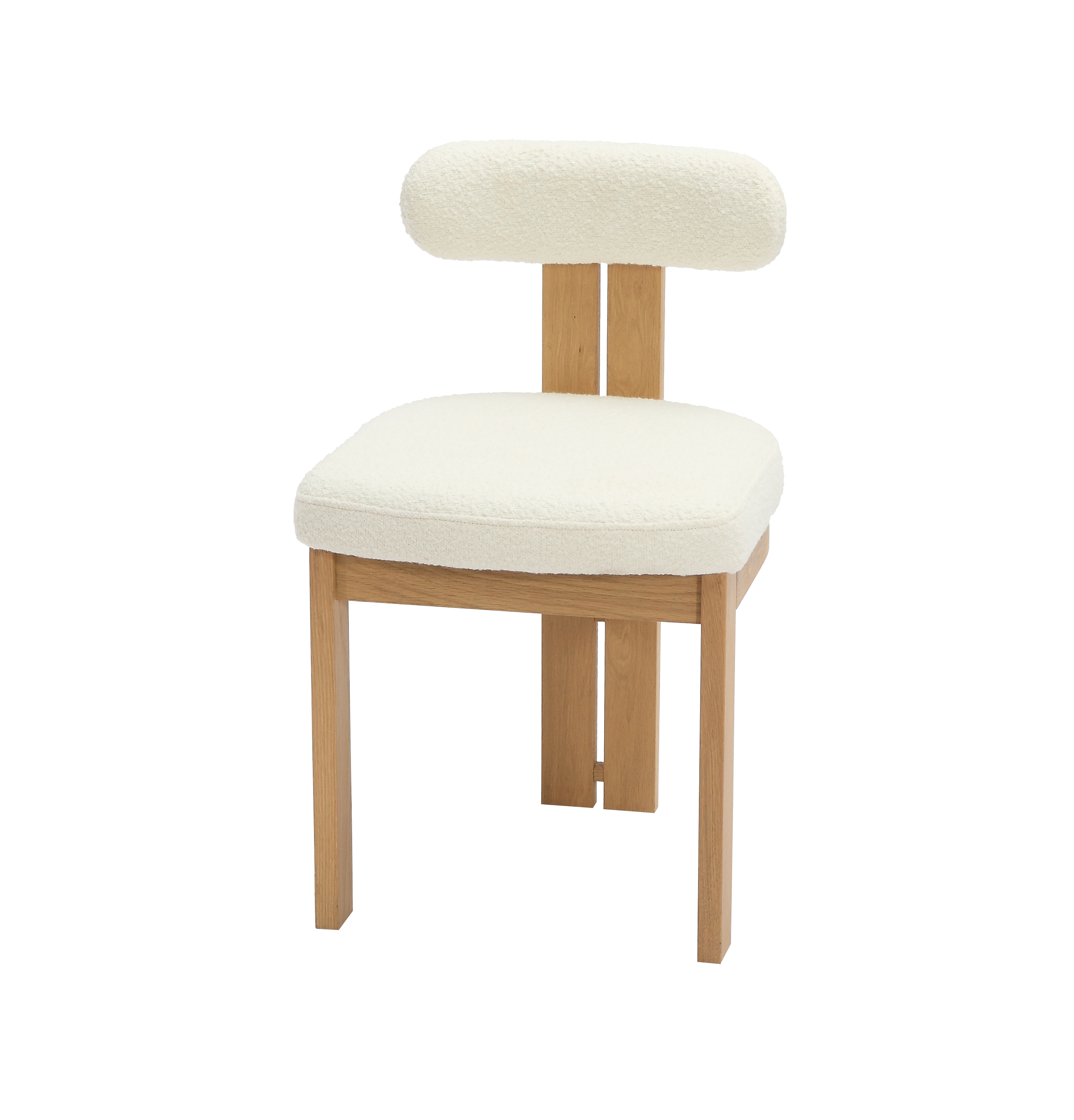 Tripod Dining Upholstered Chair na may Curved Back Cushion